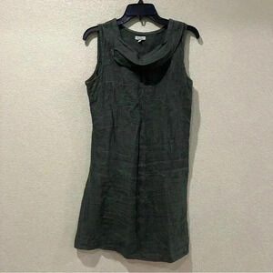 Lina Tomei Green Embroidered 100% Linen Sleeveless Dress Women’s Size Small.